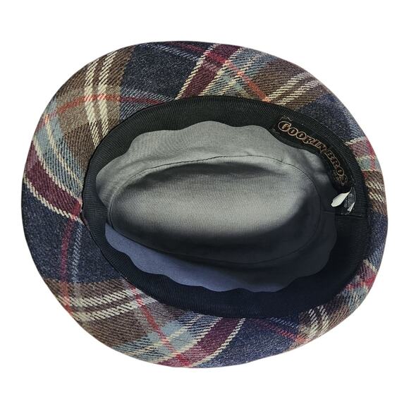 Goorin Bros. Fedora Gray Wool Blend Embroidered Plaid Hat - Picture 4 of 8